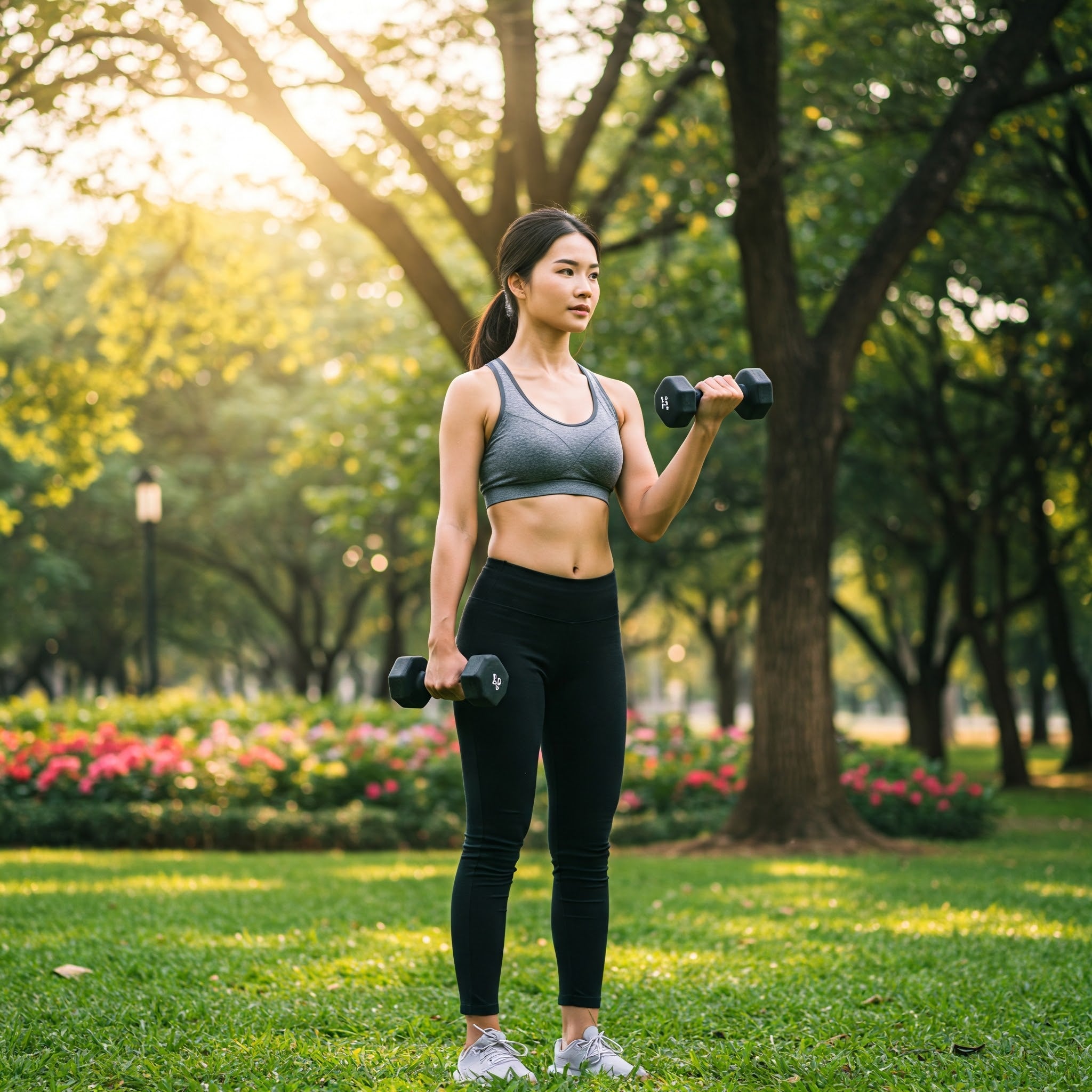 women training outdoors